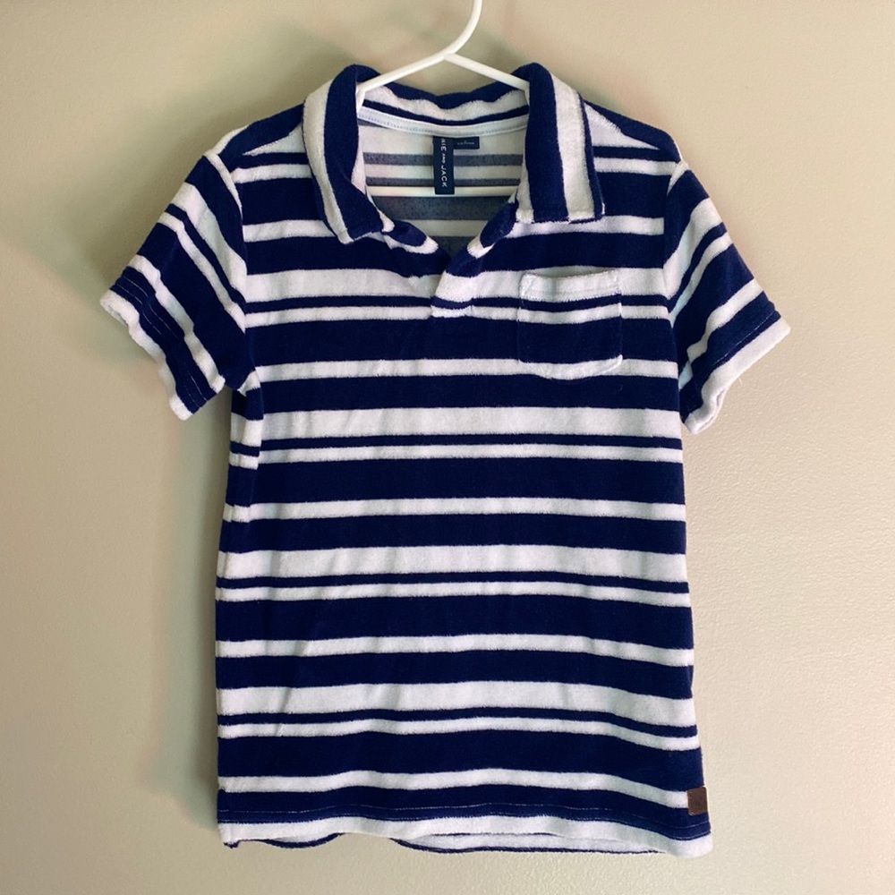 Janie and Jack striped terry boy’s shirt